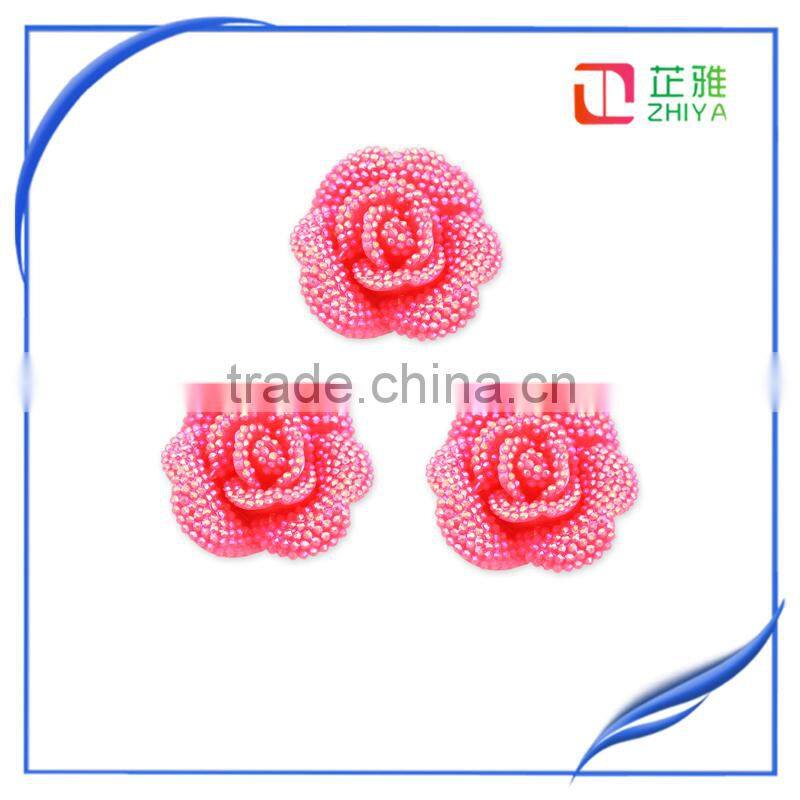 Mixed Color Chrysanthemum Flower Cabochon Flat Back Beads
