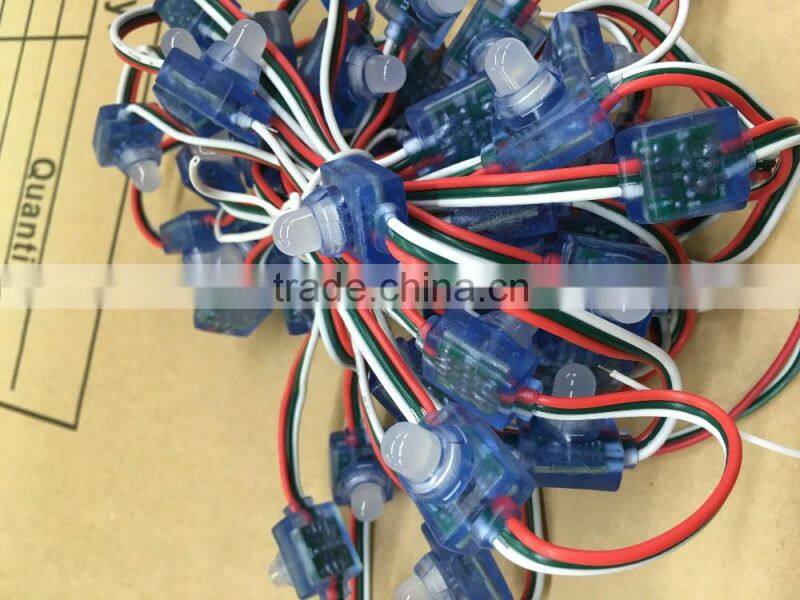 12mm square LED DMX WS2801 RGB pixel string light with IC 9883