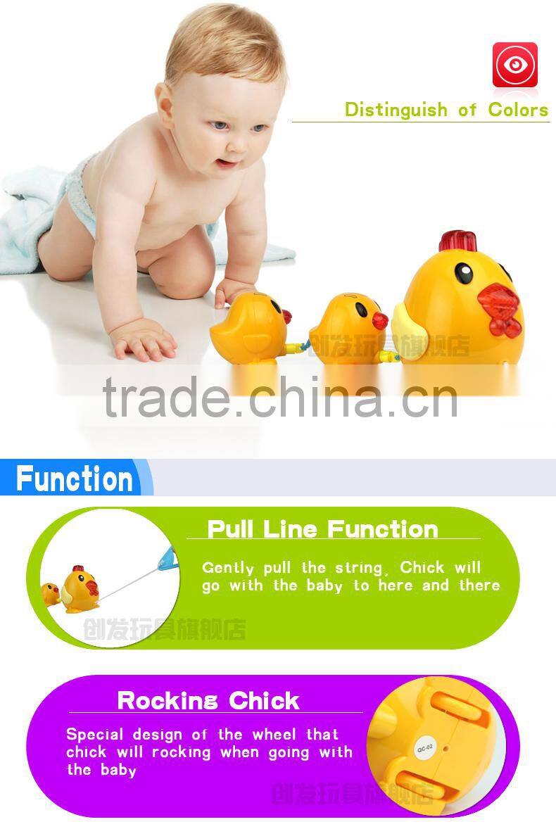 Chuangfa toys--Funny pull line animal toys, hand sliding chicken, pull & push chicken