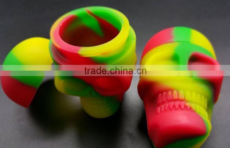 Ready-made USA Canada FDA food grade 15ml matte finish non stick skull new silicone jars