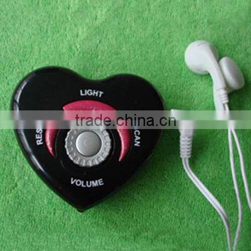 Heart shape fm radio with earphone Mini auto scan radio