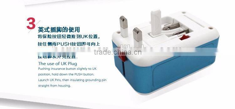 Worldwide Travel Adapter Two USB Ports Universal World Wide All-in-one Safety Travel Charger Wall Charger Adapter Plug