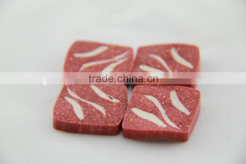 scraper blades (shaped squared beef pieces)
