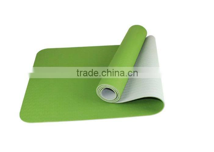 High Quality ECO-Friendly 6mm TPE Yoga Mat Indoor Fitness Equipments 2 Colors Yoga Mat