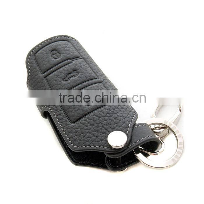Newest Design Car Key Cover Case Chains Bag Convenient Black Smart Leather Car Key Case