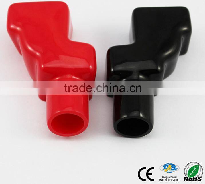 Safety battery terminal nozzle insulator red black