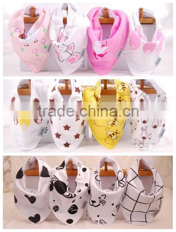 Top quality 100% cotton 4pieces a lot baby bandana bibs
