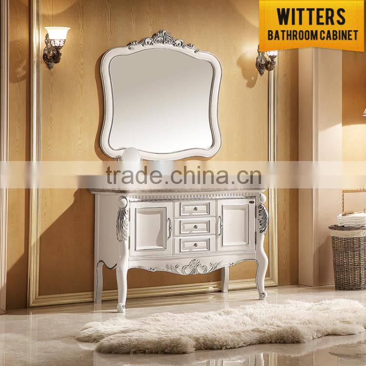 Top fashional custom Ivory white antique bathroom vanity
