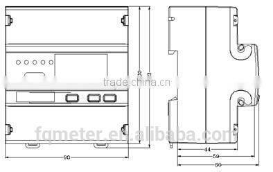 EM535-Mod CT 330mV ac input 3 phase 4 wire rs485 modbus energy meter