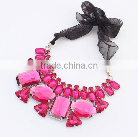Hot Sale Multicolor Crystal Collar Choker Vintage Pendant Statement Necklace Women Fashion Necklaces for Women 2014