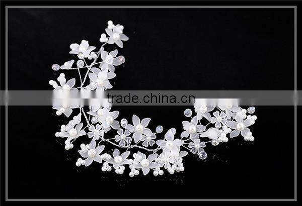 MYLOVE Pearl Beads Crystal Flower Tiara Jewelry Hair Band Clip Headband Wedding Party MLF125