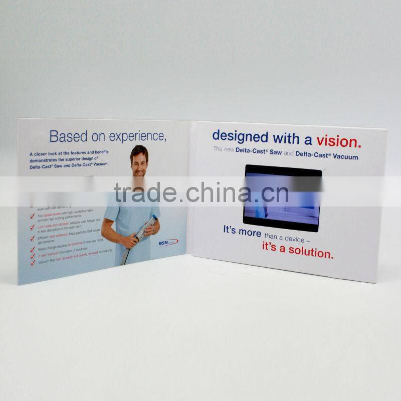Hot sale 7 inch hd video playing motion sensor video brochure for gifts