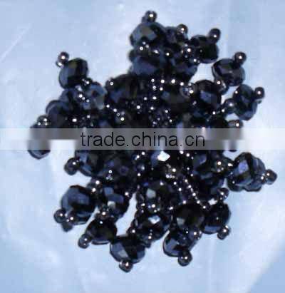 black sequin acrylic shoes flower