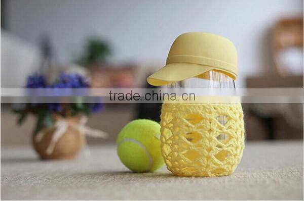 Creative design double walled glass tea cup Personalized silicone lid silicone sleeve