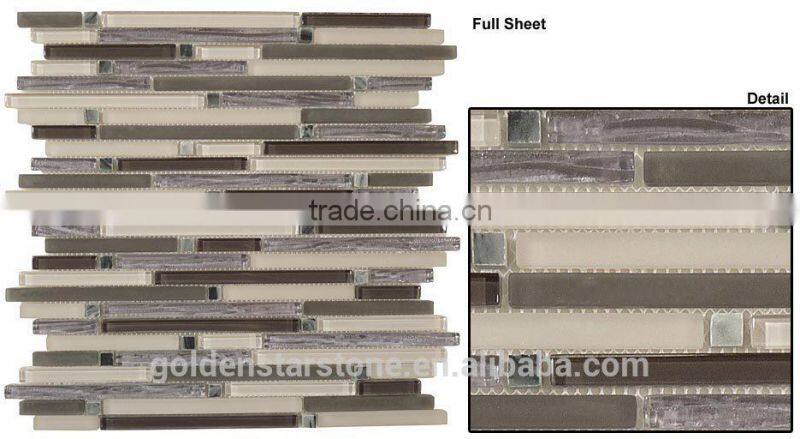 Classic Slate mix crystal glass mosaic tile