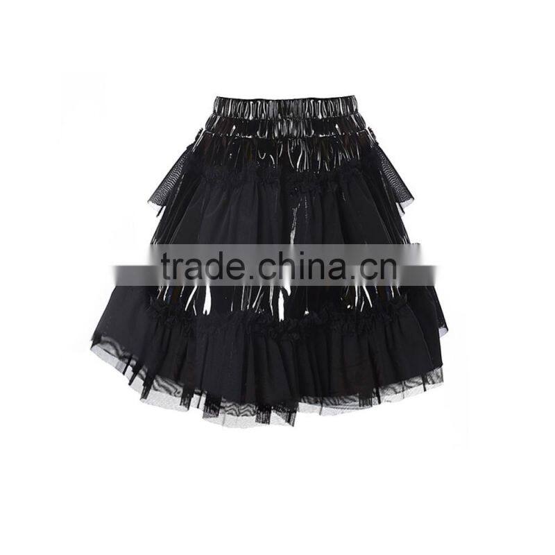 Hot sale latest design fashion leather short skirt for fancy girls