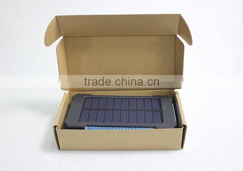 Hot sale 10000mah portable solar charger for samsung mobile phone with led and compass