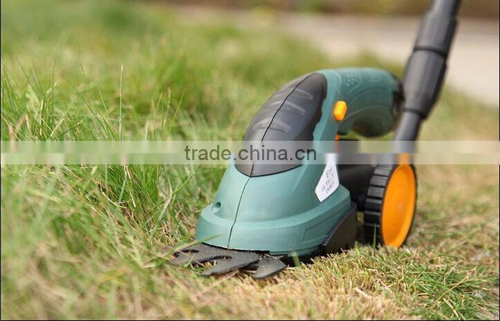 3.6V FU4125 Cordless Grass Shears / Hedge Trimmer - Handheld & Wheeled Extension Handle Hedge Trimmer with Rotating handle