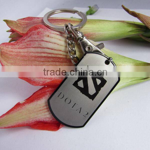 New dota 2 stainless steel keychain silver online PC game custom keychain metal keychain