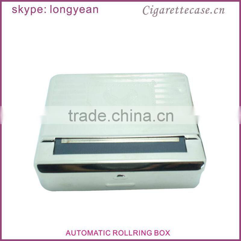 embossed design metal automatic cigarette rolling box