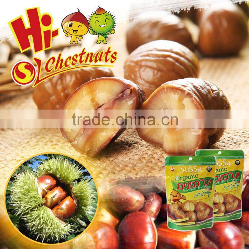 Organic snack ready to eat chestnuts