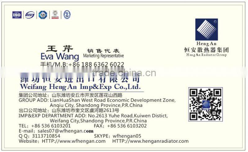 New design heavy duty truck radiator for volvo made in China