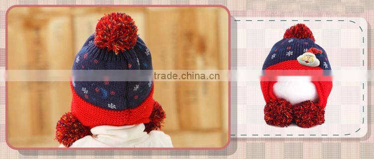 Korean Fashion Handmade Crochet Santa Hat Baby Boy Girls Chirstmas Knitted Beanie Warm Hats