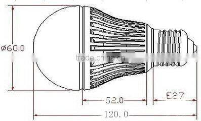 efficient pc optical lens 9w/10w/12w , e27 led ball bulb