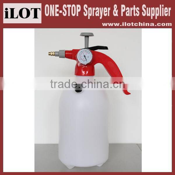 iLot 2L garden manual watering safety valve pressure sprayer with pressure gauge
