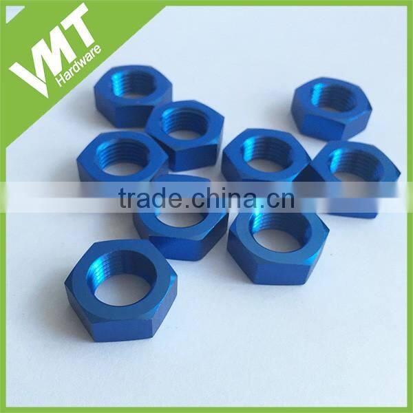 Hydraulic AN blue Aluminum Bulkhead Nuts
