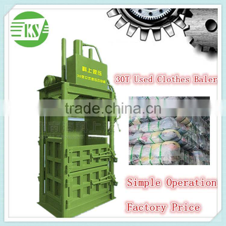 30T Used Clothes Waste Fabric Hydraulic Vertical Baler for sale