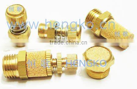 Sintered porous brass auto pneumatic exhaust muffler