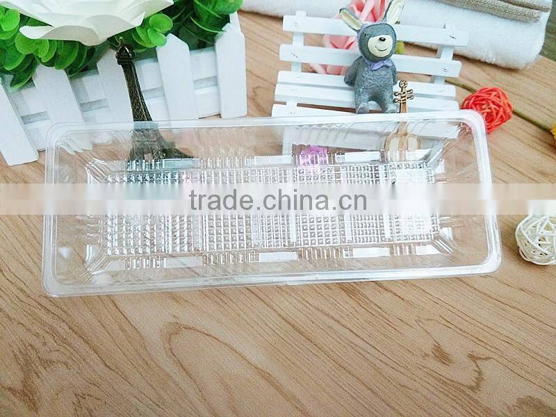 New disposable BOPS clear plastic large trays for Baguette, long cakes