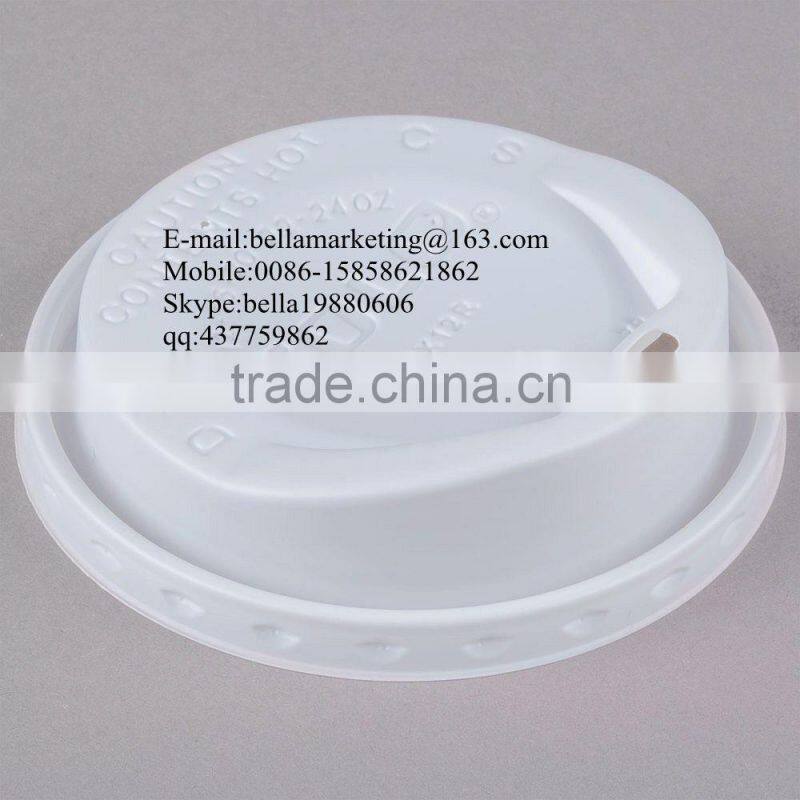 White/Black Plastic PS Paper Cup lid, The Gourmet Lid Hot Cup Lid