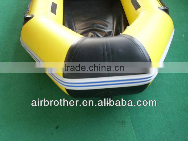 yellow aluminum pvc inflatable boat