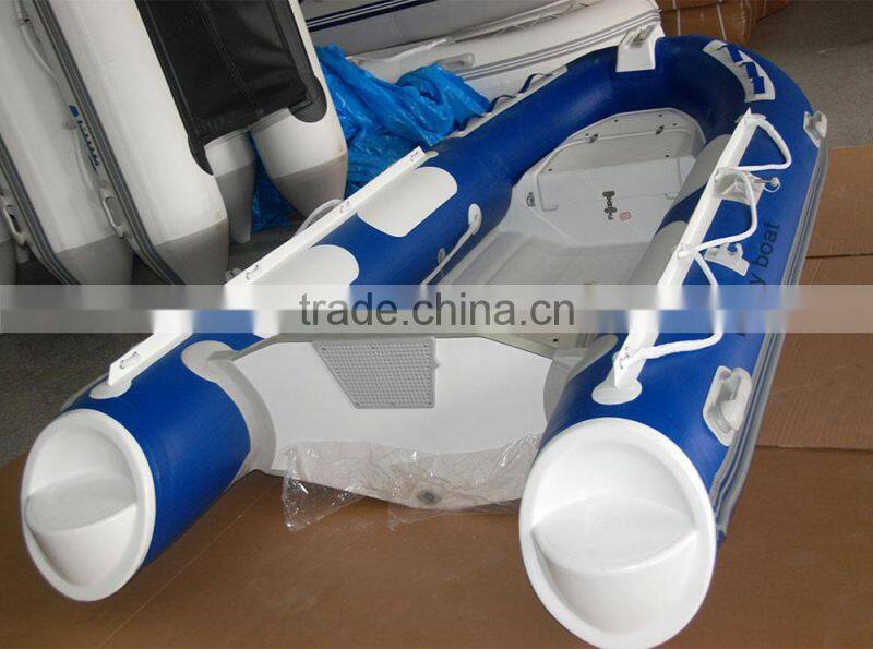 RILAXY Inshore & lake Chinese manufacturer oriented cheap small inflatable center steering console fishing boat for sale