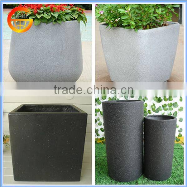 New style Fiberglass marble grey round pot