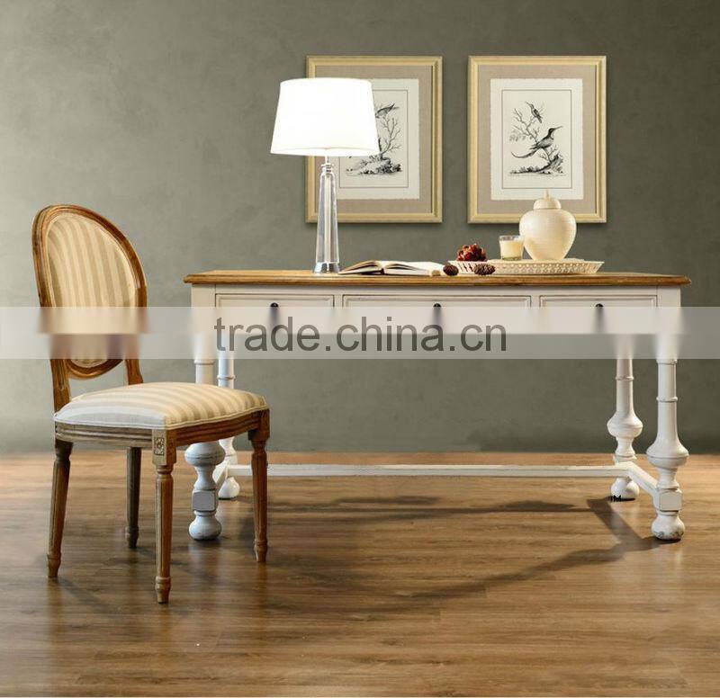 Spanish style wooden rectangular living room console table with antique finishing workmanship