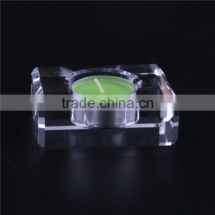 Factory supplier newest transparent rectangular crystal tealight candle holder
