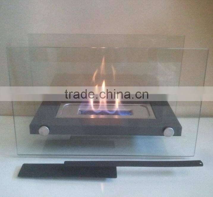decorative bio fireplace with stainless steel box burner