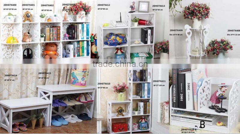 White 3-Shelf Shelving Unit, 40cm Width x 60cm Height x 27cm Depth