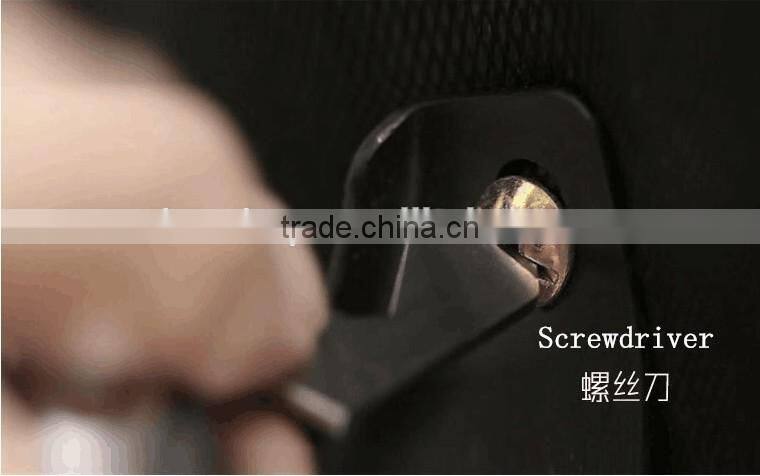 2016 New Arrival Multifunctional Keychain With Organizer/Bottle Opener/ Screwdriver/Phone Holder Cowhide Alloy Keychain