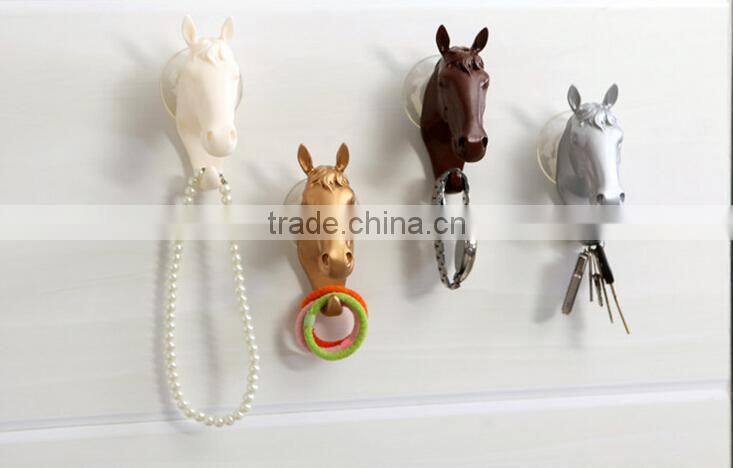 Wholesale Stock Horse Shaped Resin Decorate Sucker Wall Hook