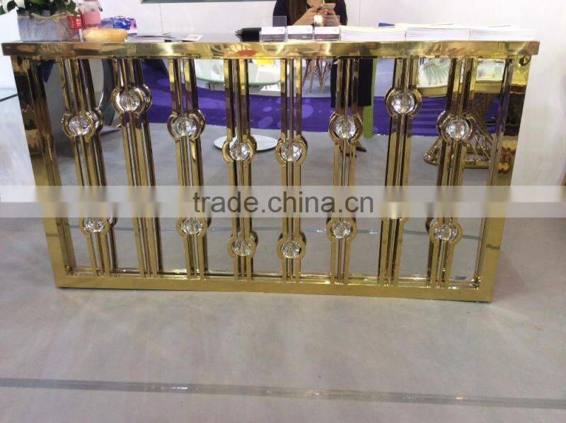 Golden wedding table metal bar table with stainless steel