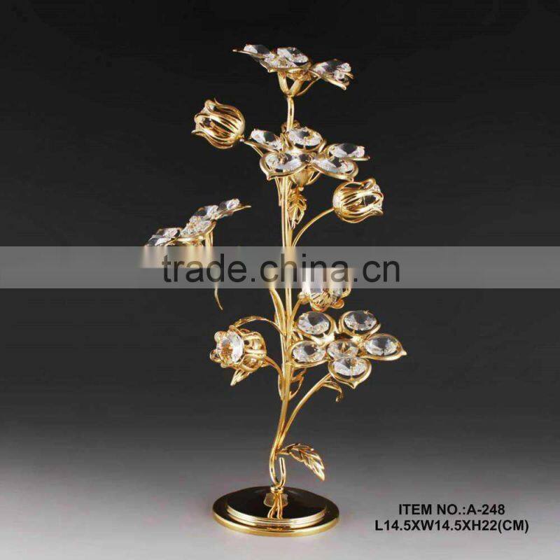 24K Gold Plated Peony Flower with Crystals from SWAROVSKI