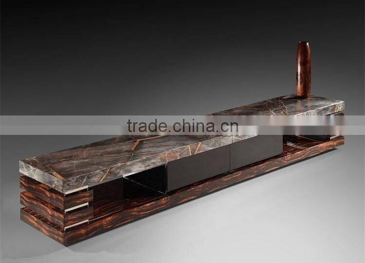 Modern italian nature marble top tv cabinet with drawer for living room
