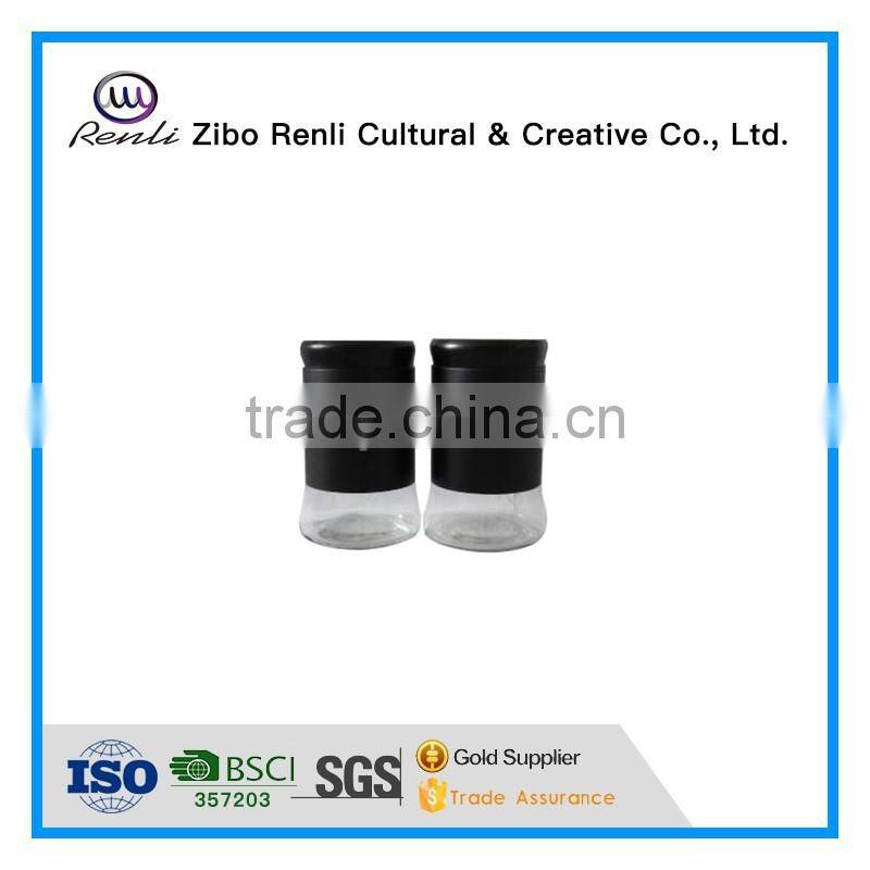 Black Metal Coated Food Grade Glass Storage Jars For Packaging