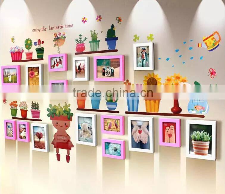 creative free combination hot sale wooden wall hanging photo frames