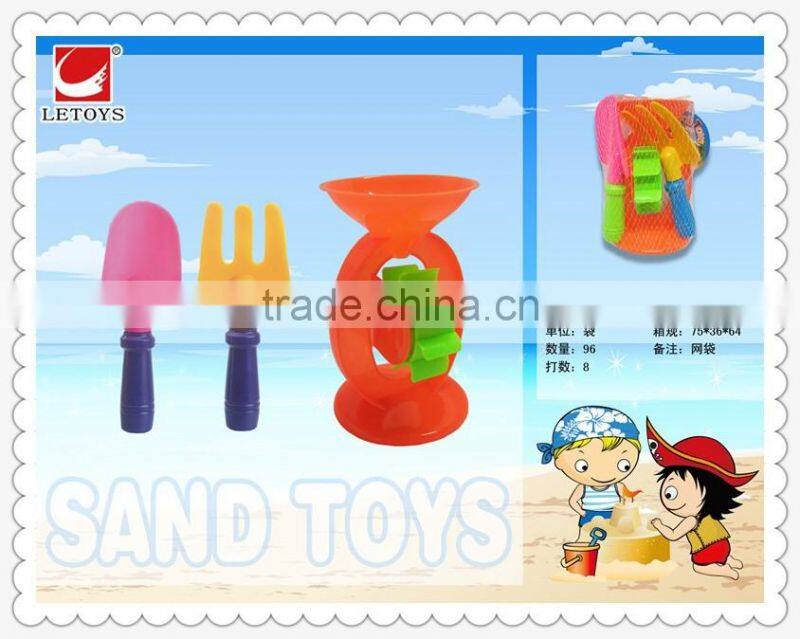 eco plastic summer beach toys play set shovel rake and sand wheel
