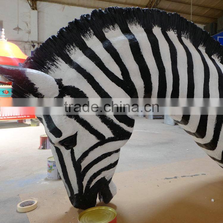FRP life-size zebra statue sculpture